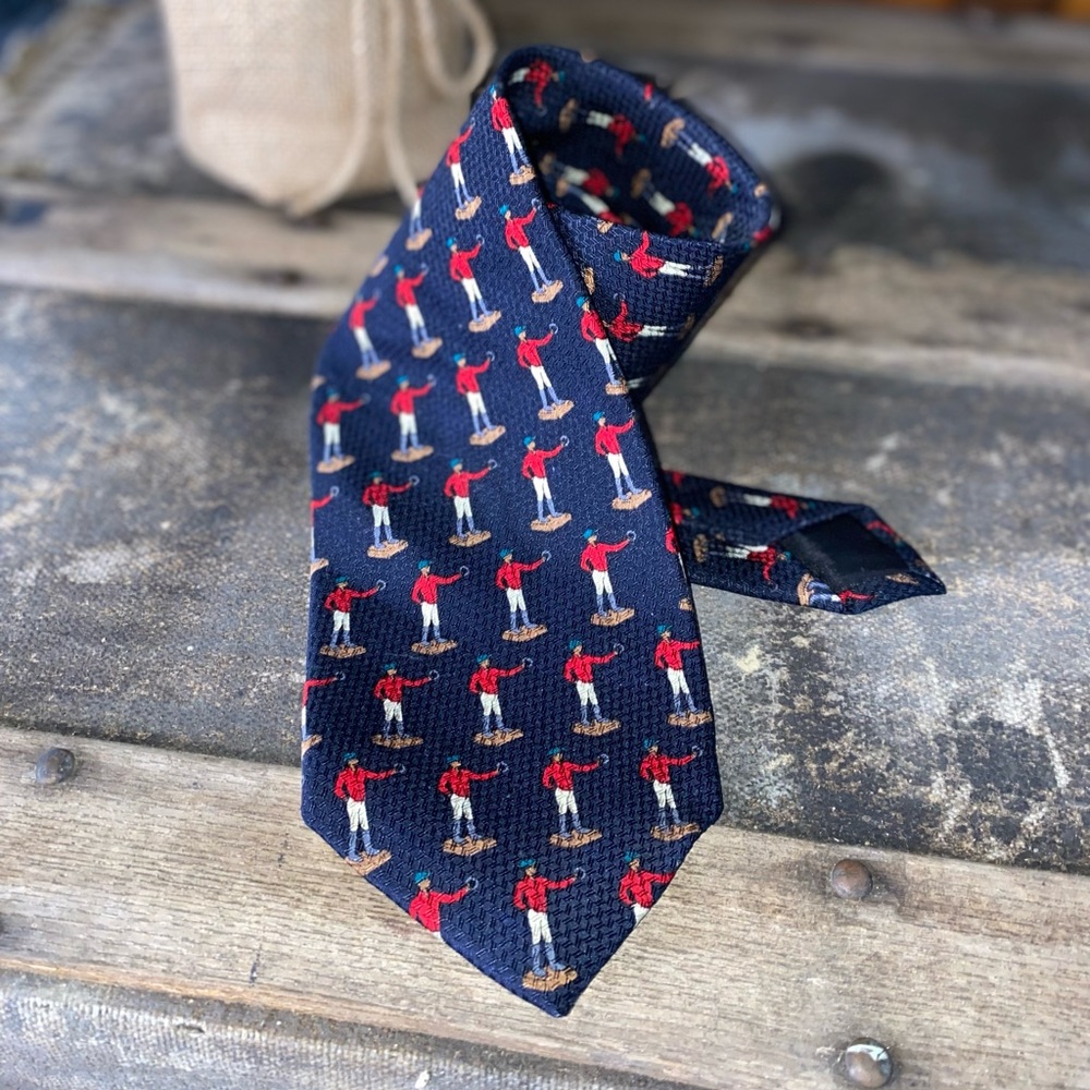 Derby Ready 🐎 Vintage Ferrell Reed Silk Tie ❤️